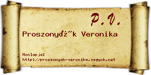 Proszonyák Veronika névjegykártya